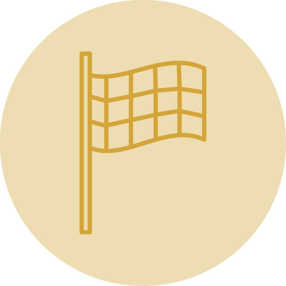 Racing Flag Line Yellow Circle Icon vector