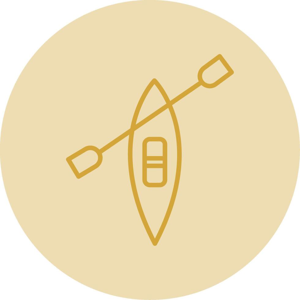 Canoe Line Yellow Circle Icon vector