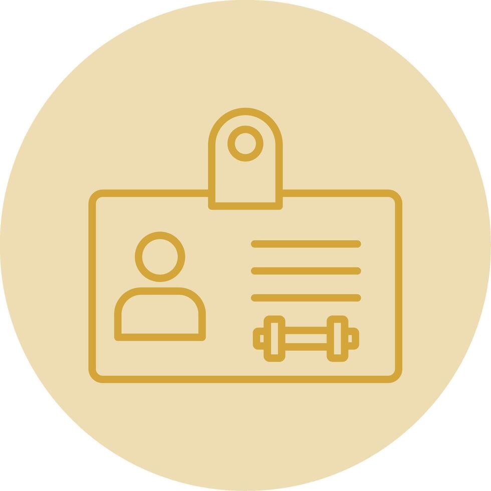 Member Card Line Yellow Circle Icon vector