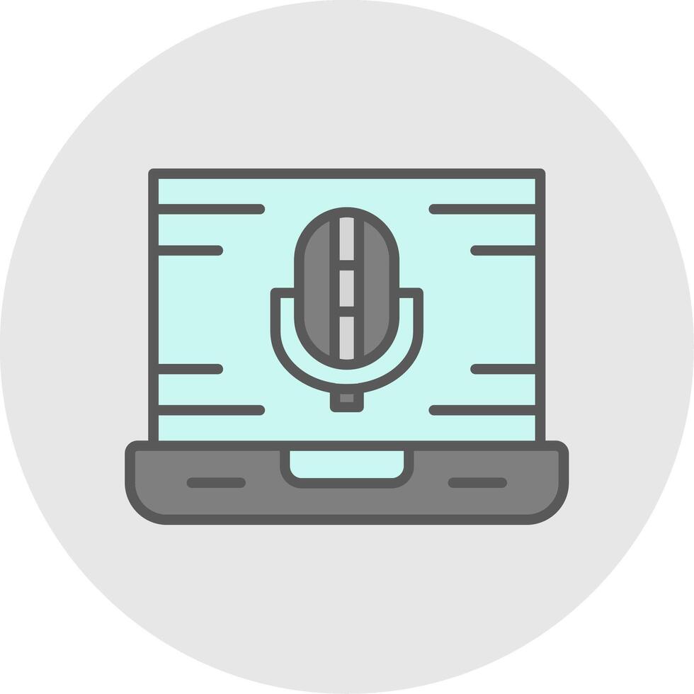 Record Line Filled Light Icon vector