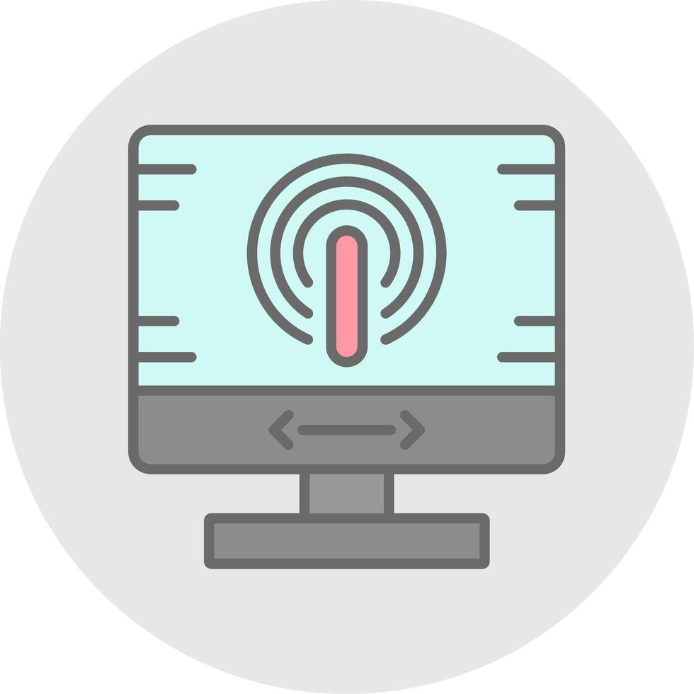 Computer Line Filled Light Icon vector