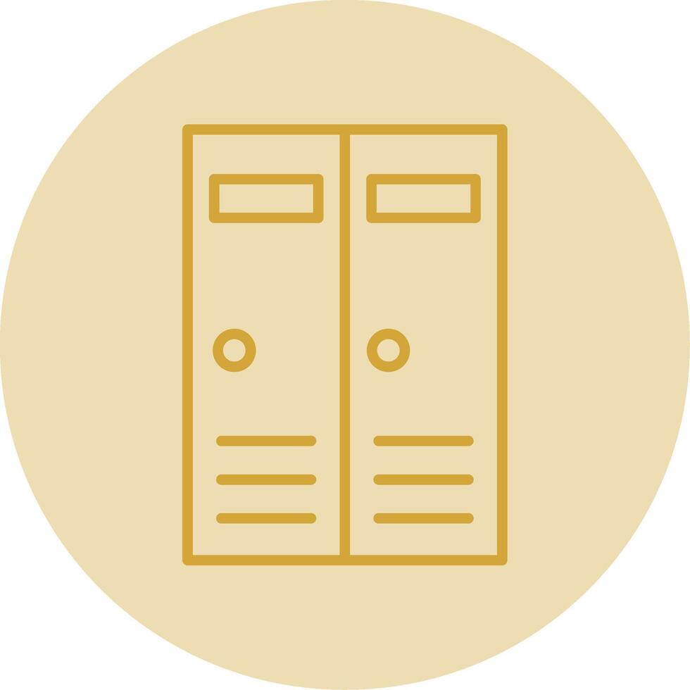 Lockers Line Yellow Circle Icon vector