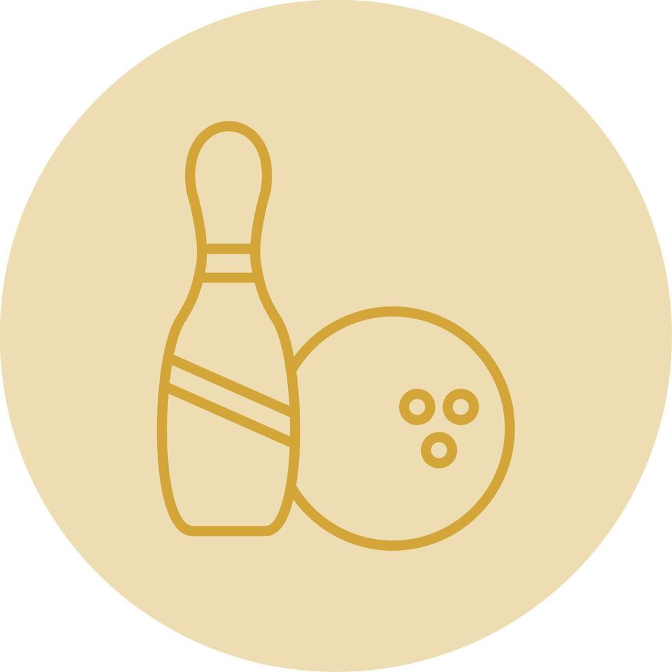 Bowling Line Yellow Circle Icon vector
