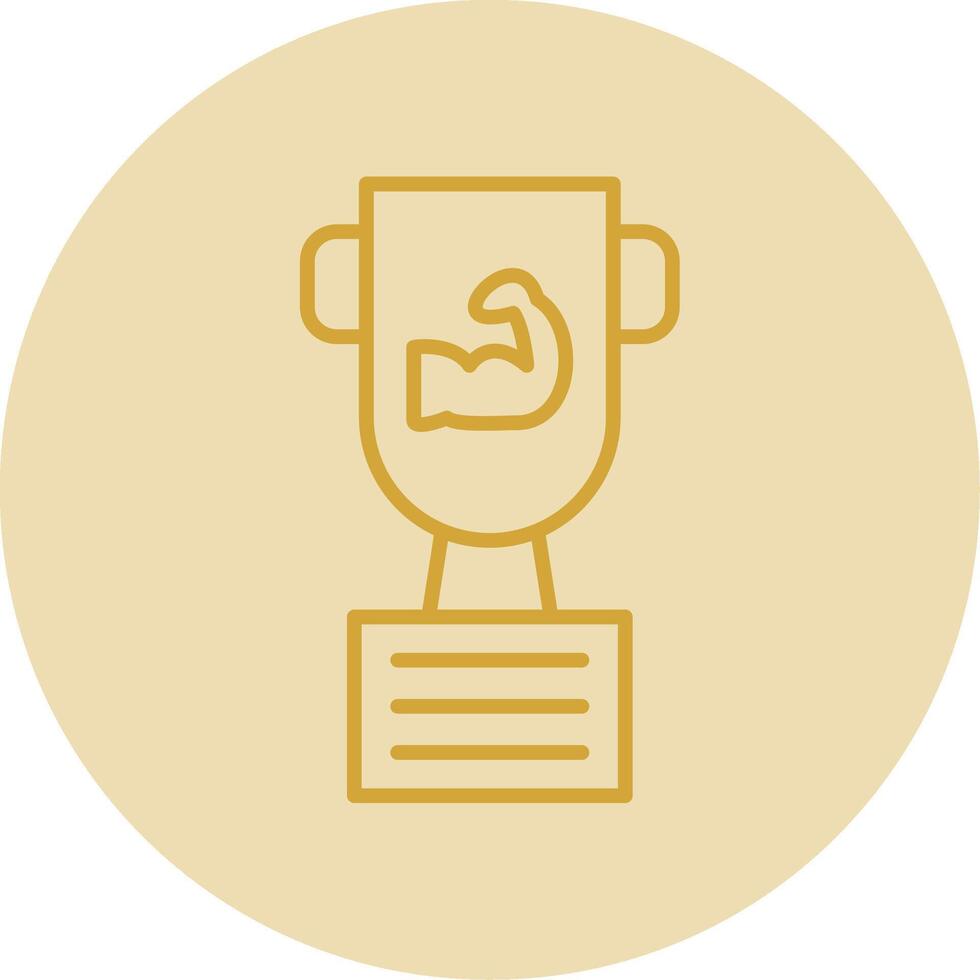 Trophy Line Yellow Circle Icon vector
