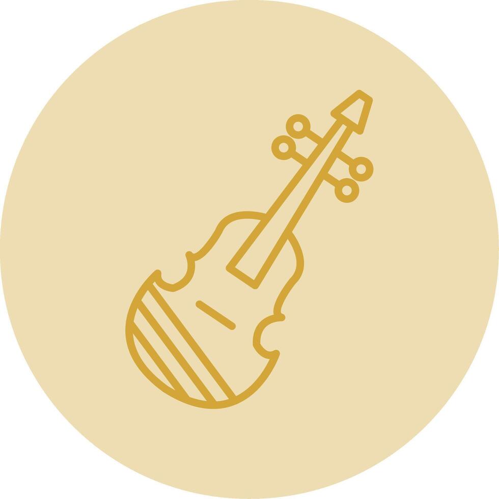 Violin Line Yellow Circle Icon vector