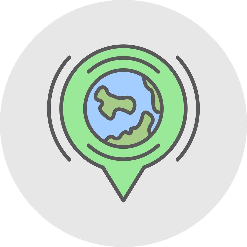 Earth Line Filled Light Icon vector