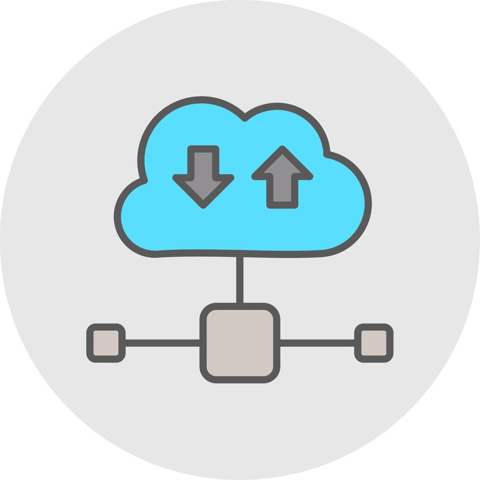 Cloud Line Filled Light Icon vector