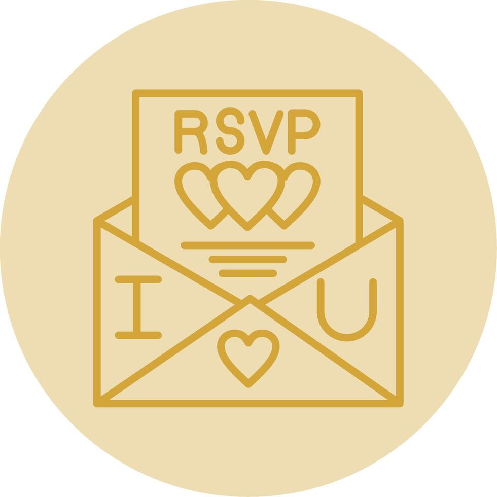 Rsvp Line Yellow Circle Icon vector