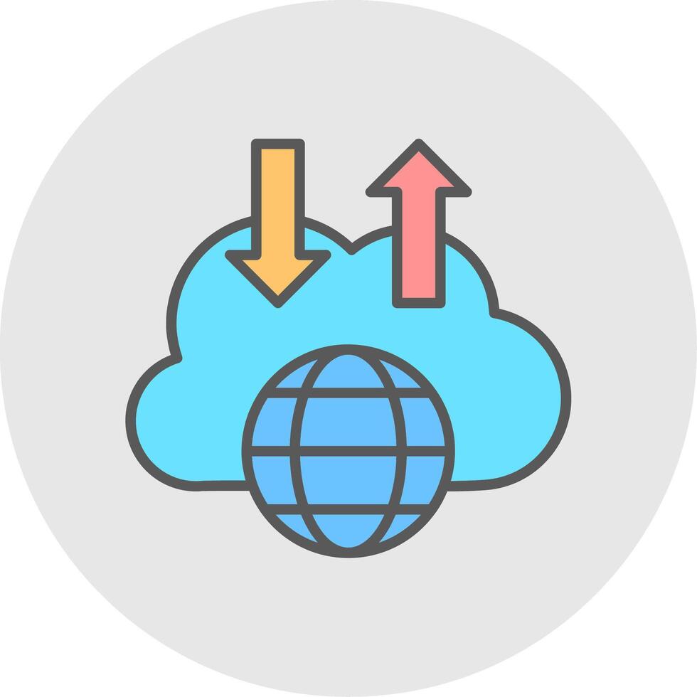 Cloud Line Filled Light Icon vector