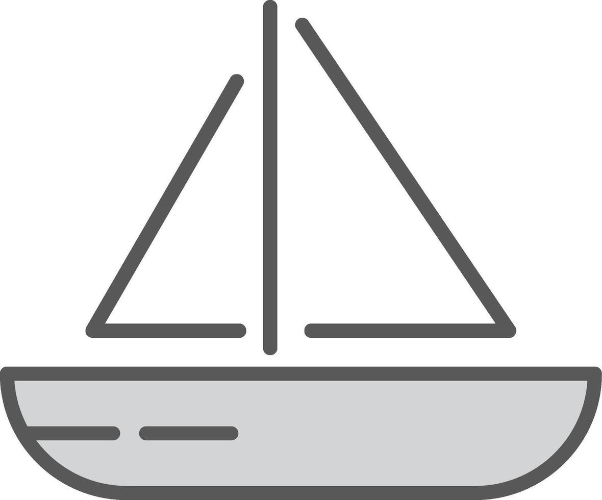 navegación barco línea lleno ligero icono vector