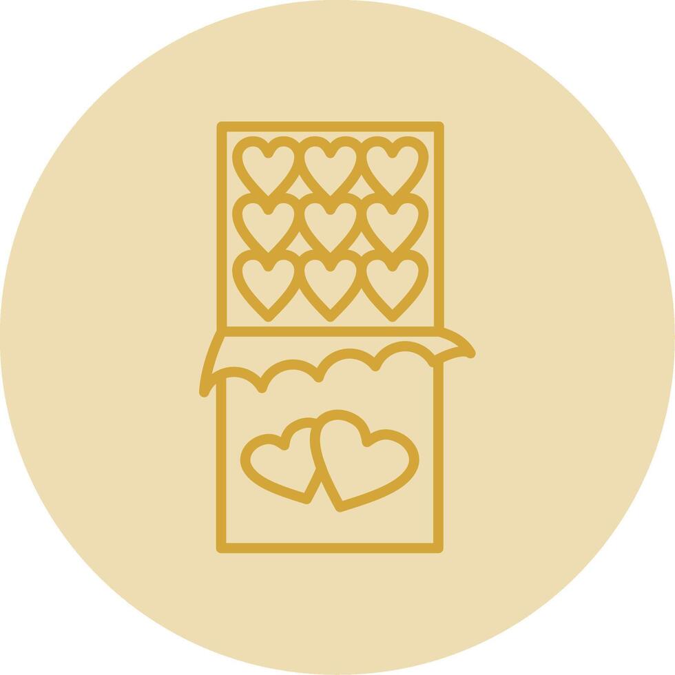Chocolate Bar Line Yellow Circle Icon vector