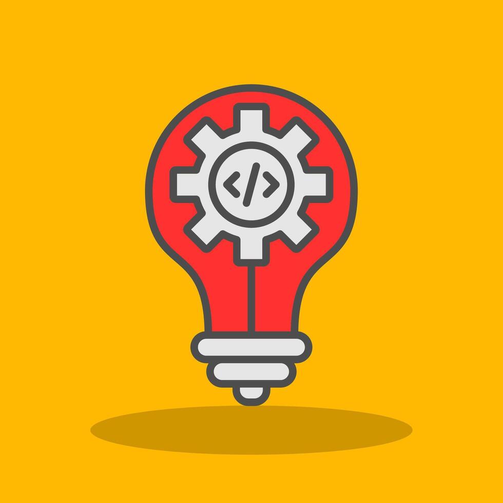 Idea Filled Shadow Icon vector