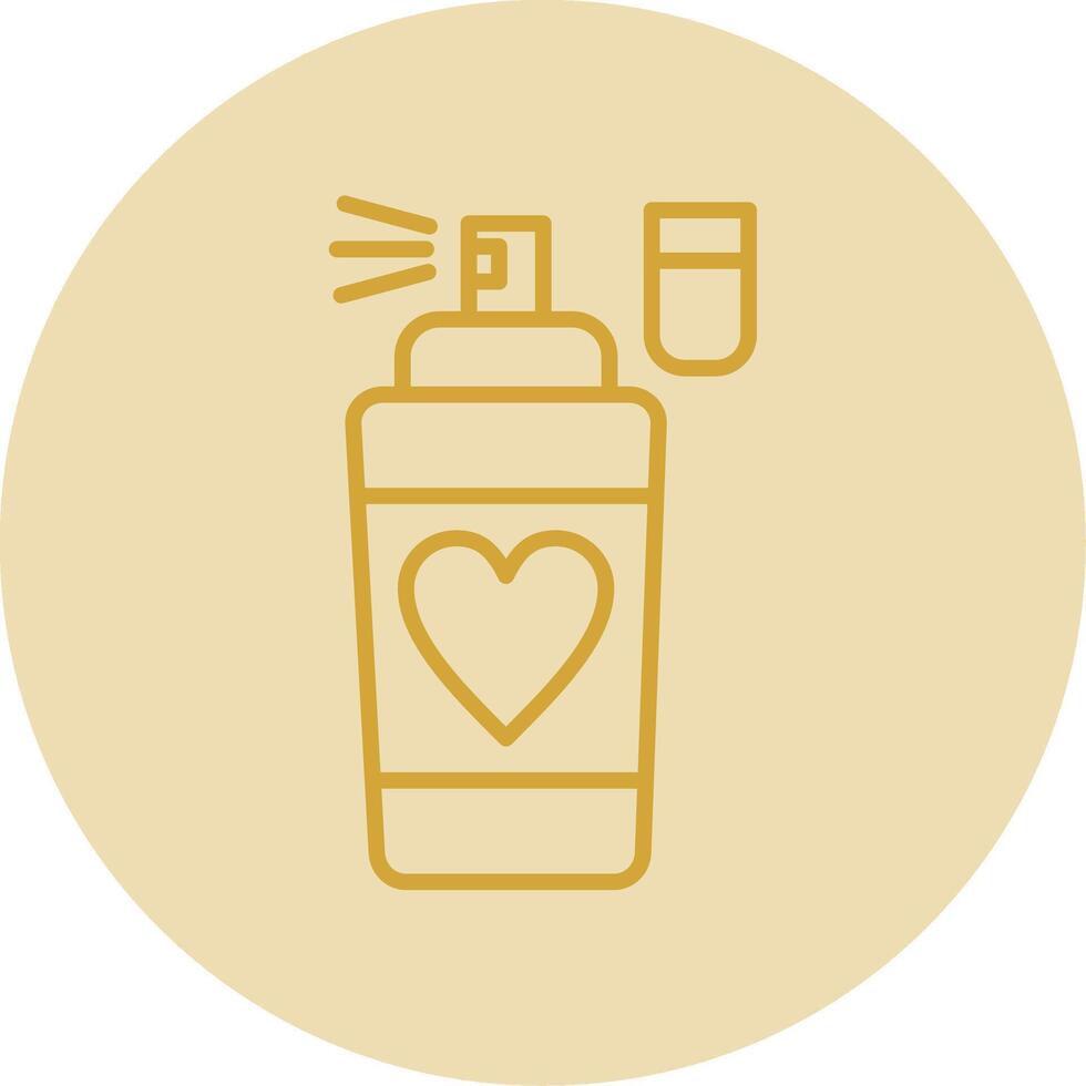 Perfume Line Yellow Circle Icon vector