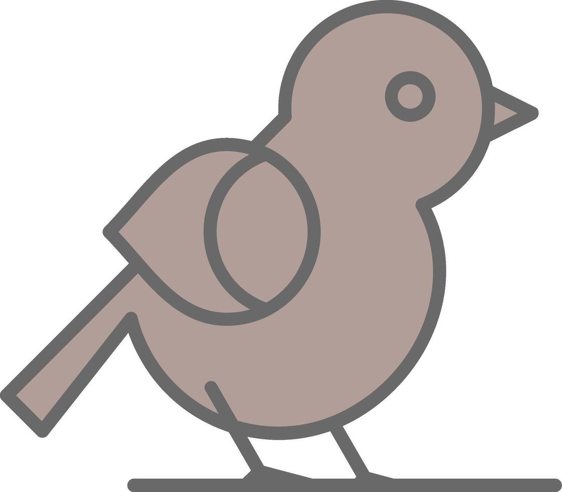 Bird Line Filled Light Icon vector
