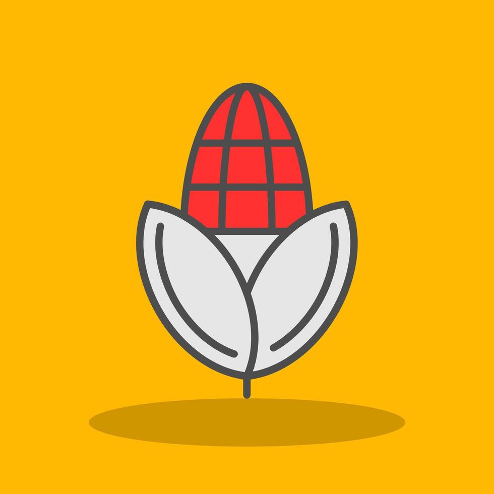 Corn Filled Shadow Icon vector