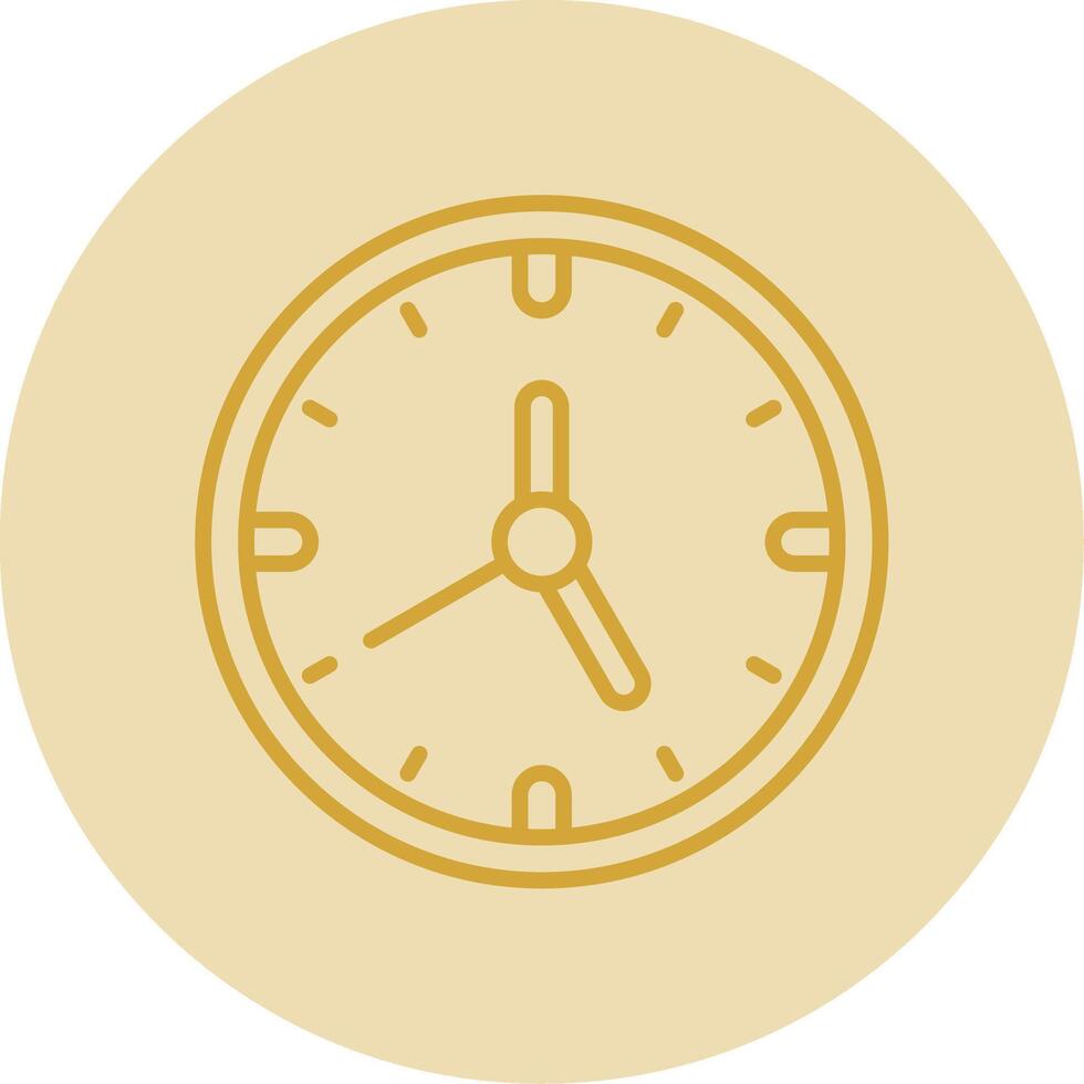 Clock Line Yellow Circle Icon vector