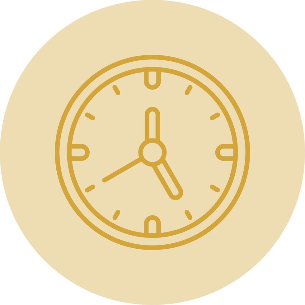 reloj línea amarillo circulo icono vector