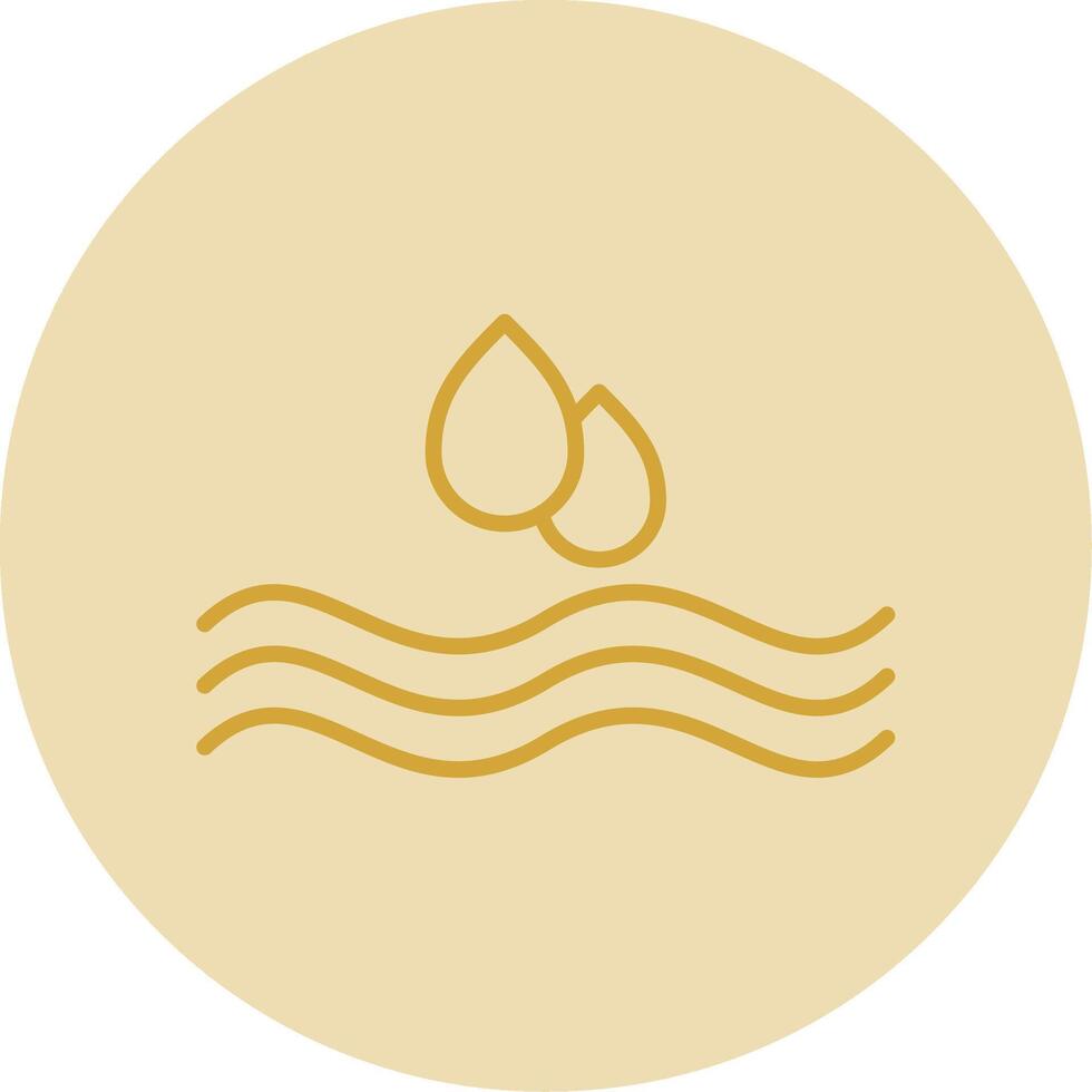 Water Drop Line Yellow Circle Icon vector