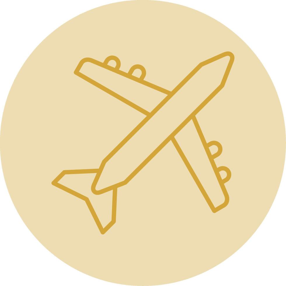Aeroplane Line Yellow Circle Icon vector