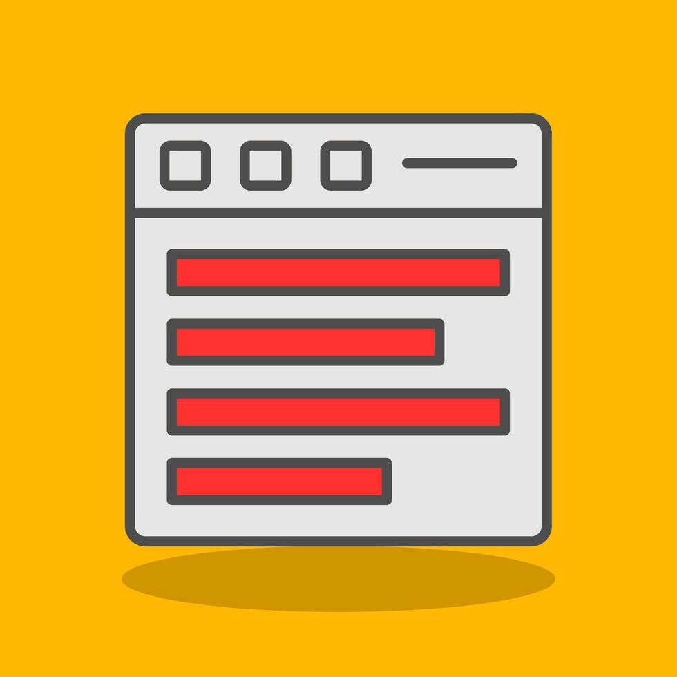 Browser Filled Shadow Icon vector