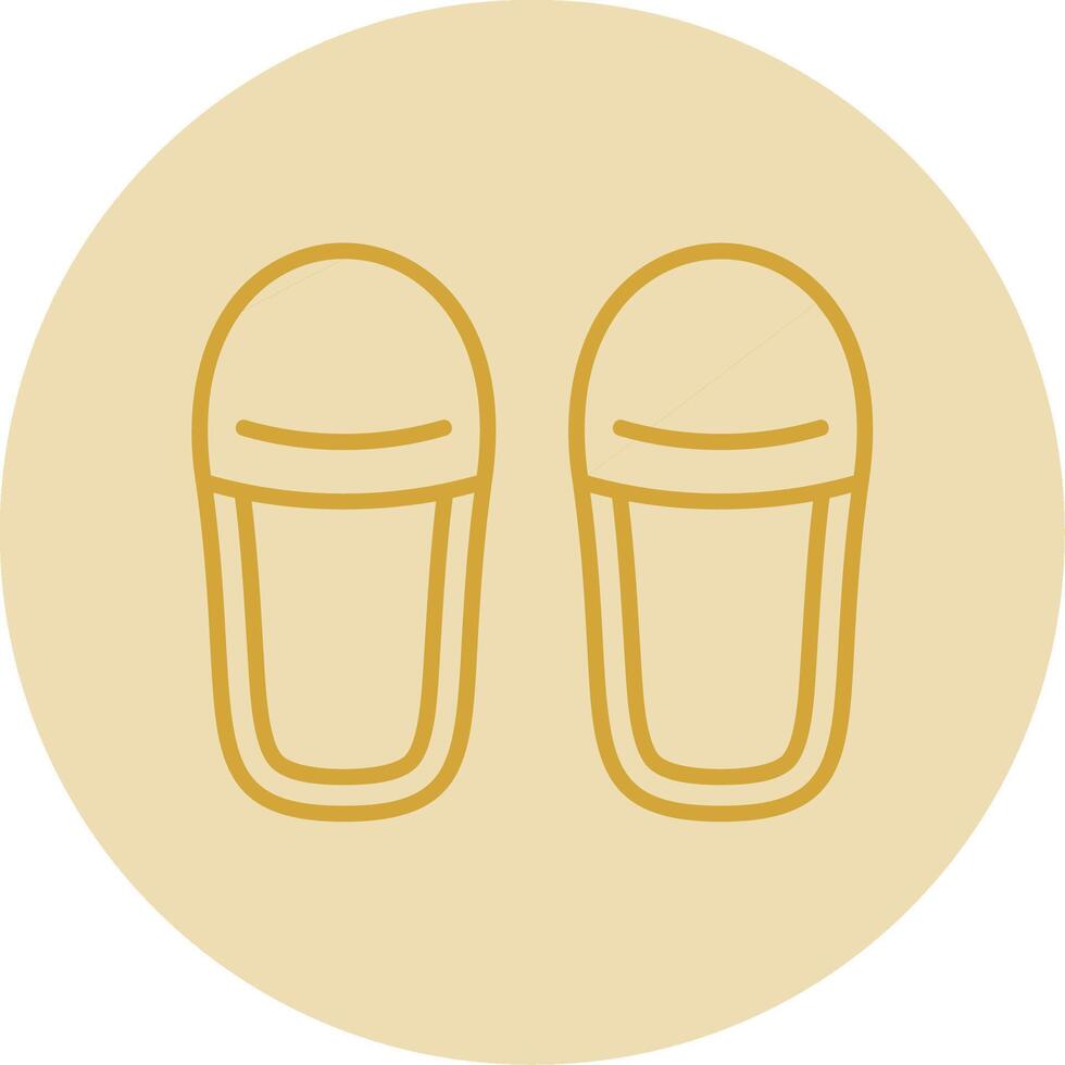 Slippers Line Yellow Circle Icon vector