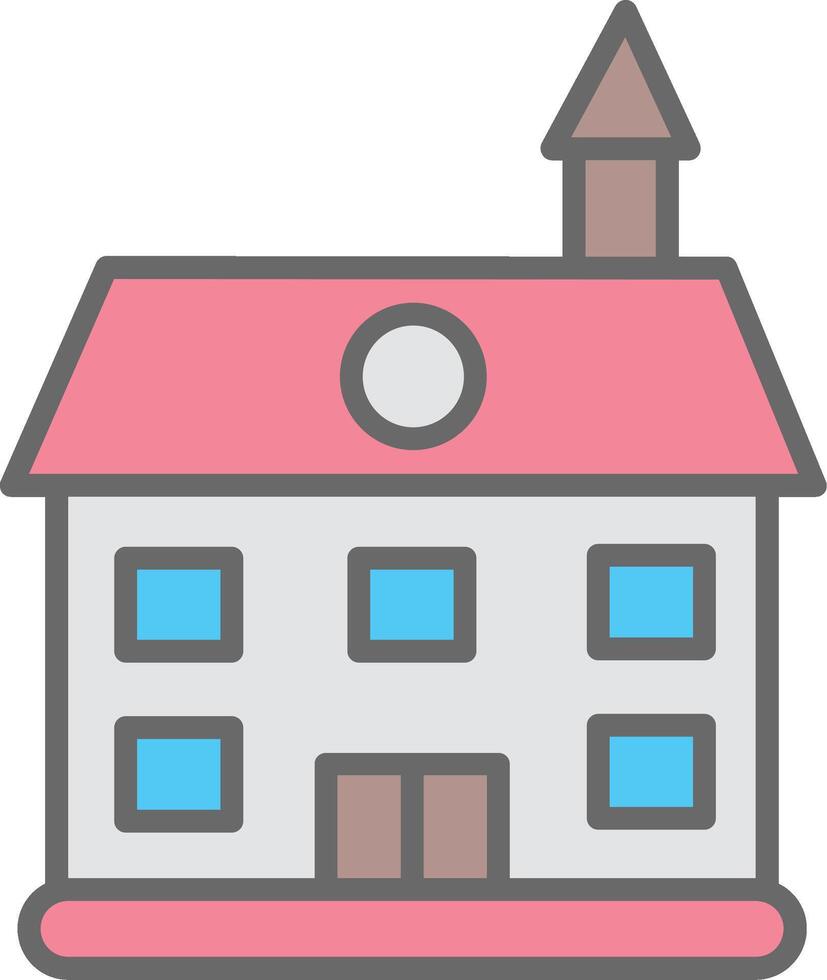Private Guest House Line Filled Light Icon vector