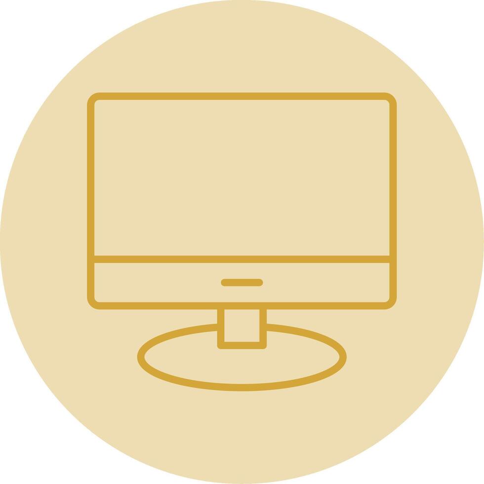 Lcd Line Yellow Circle Icon vector