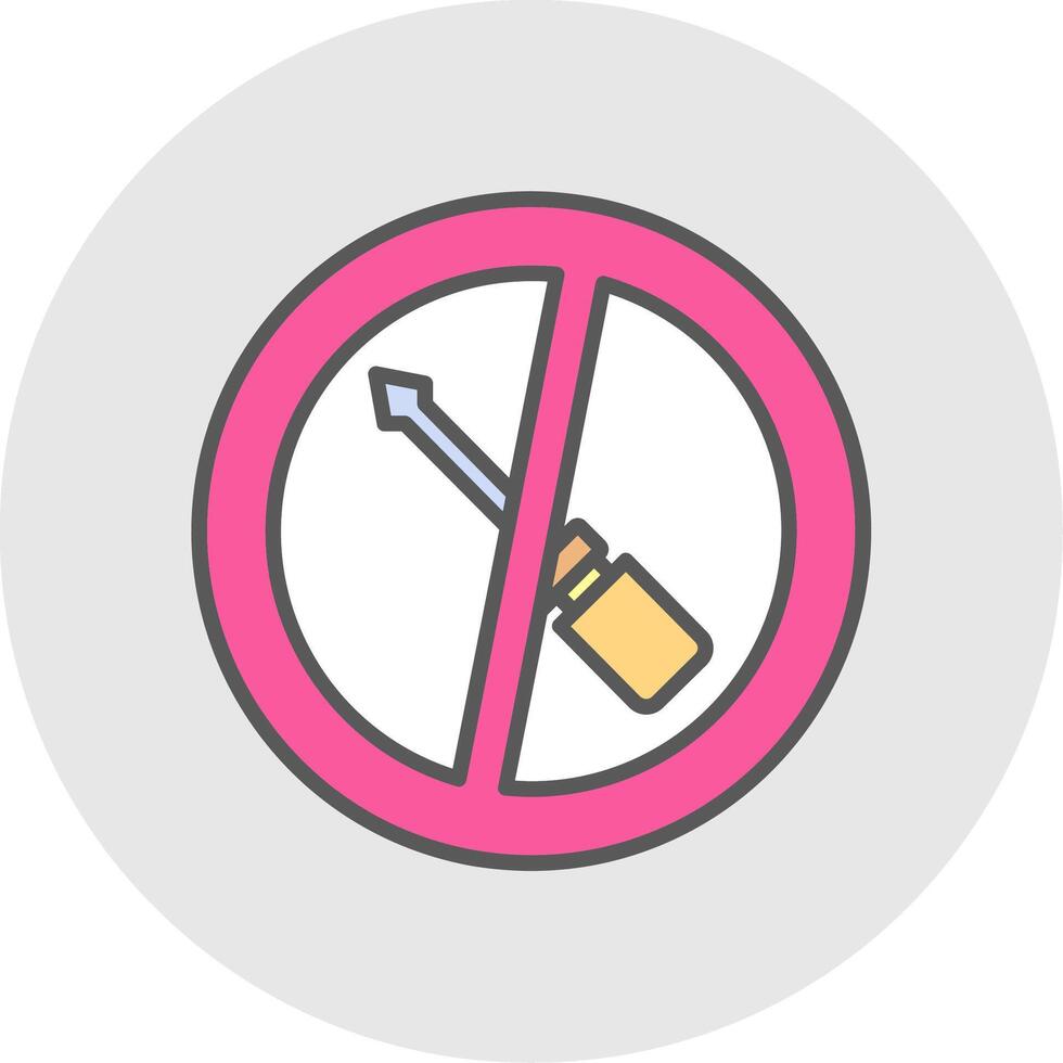 No Screwdriver Line Filled Light Icon vector