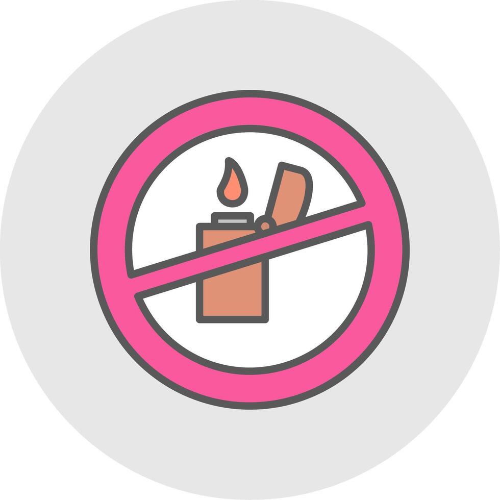 No Lighter Line Filled Light Icon vector