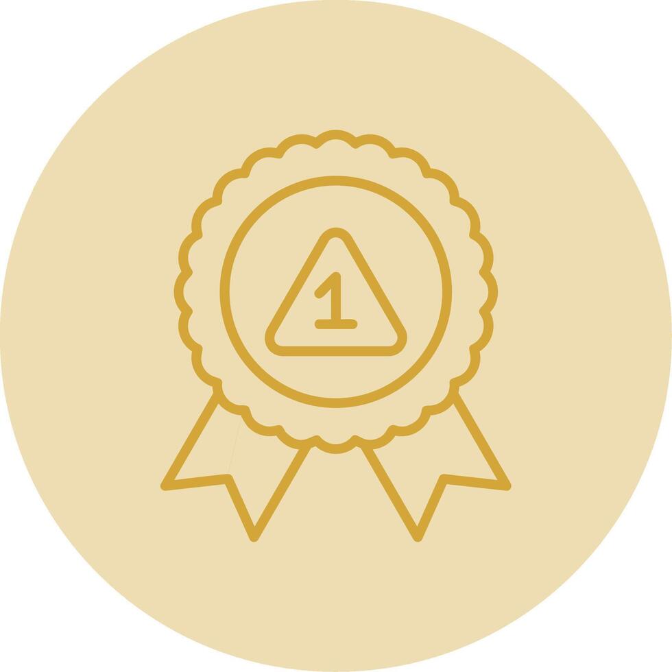 Award Line Yellow Circle Icon vector