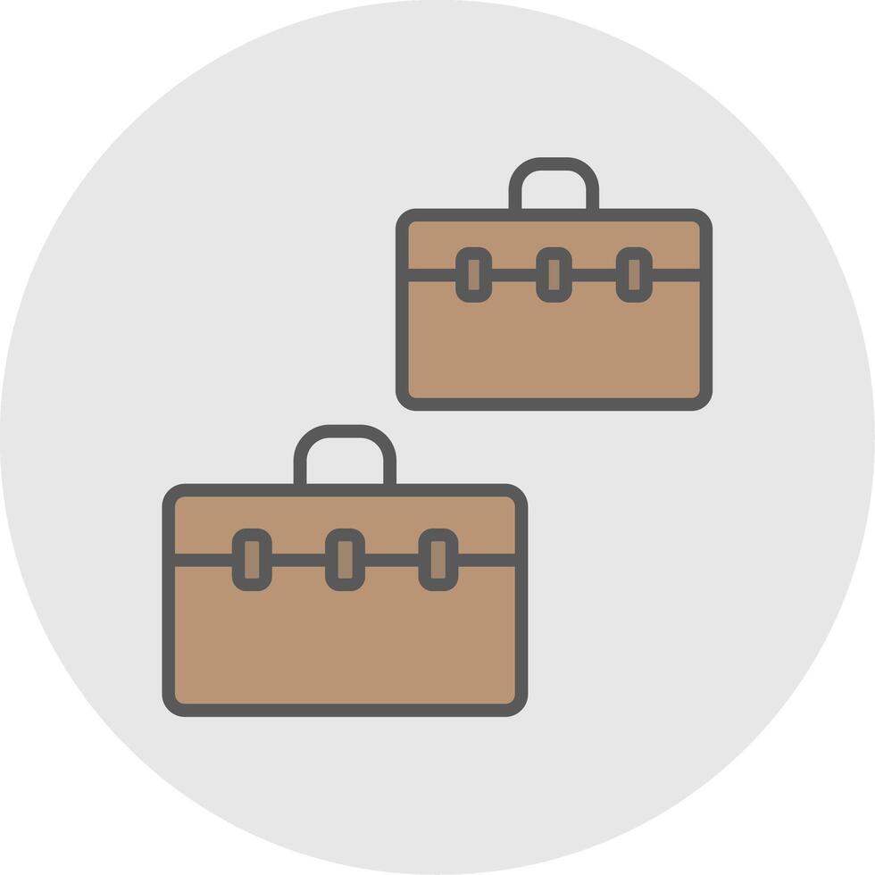 Suitcases Line Filled Light Icon vector