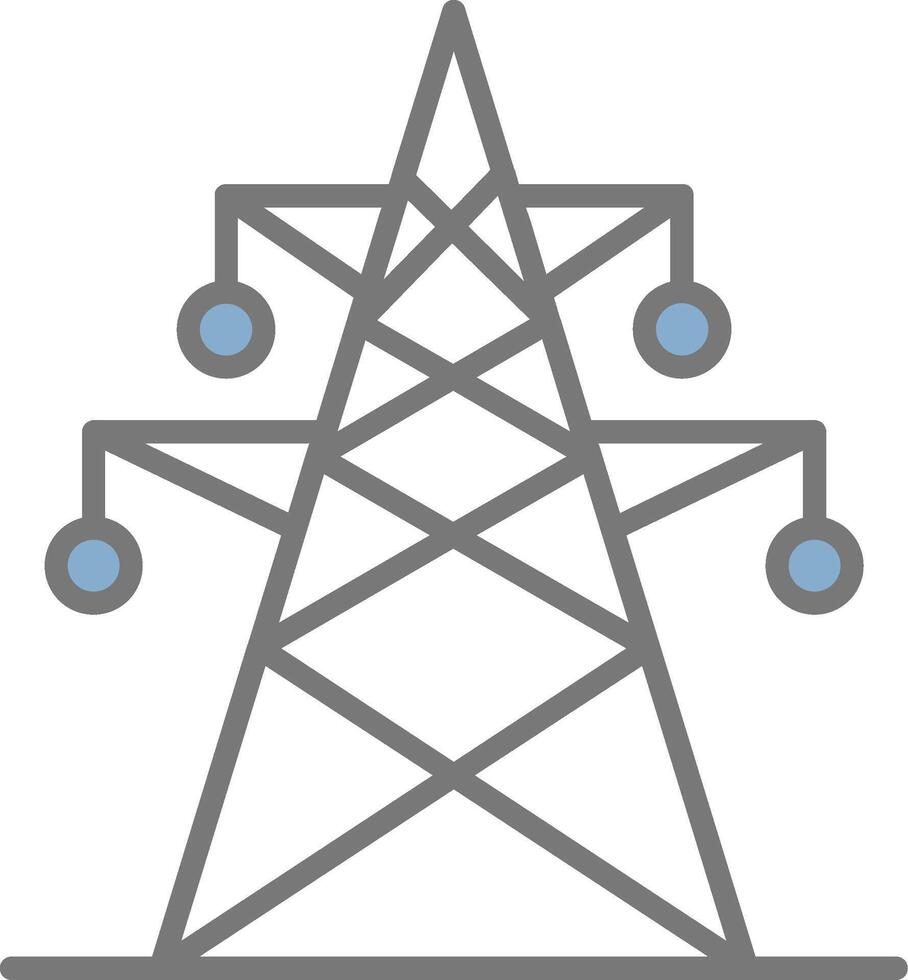 Electric Tower Line Filled Light Icon vector