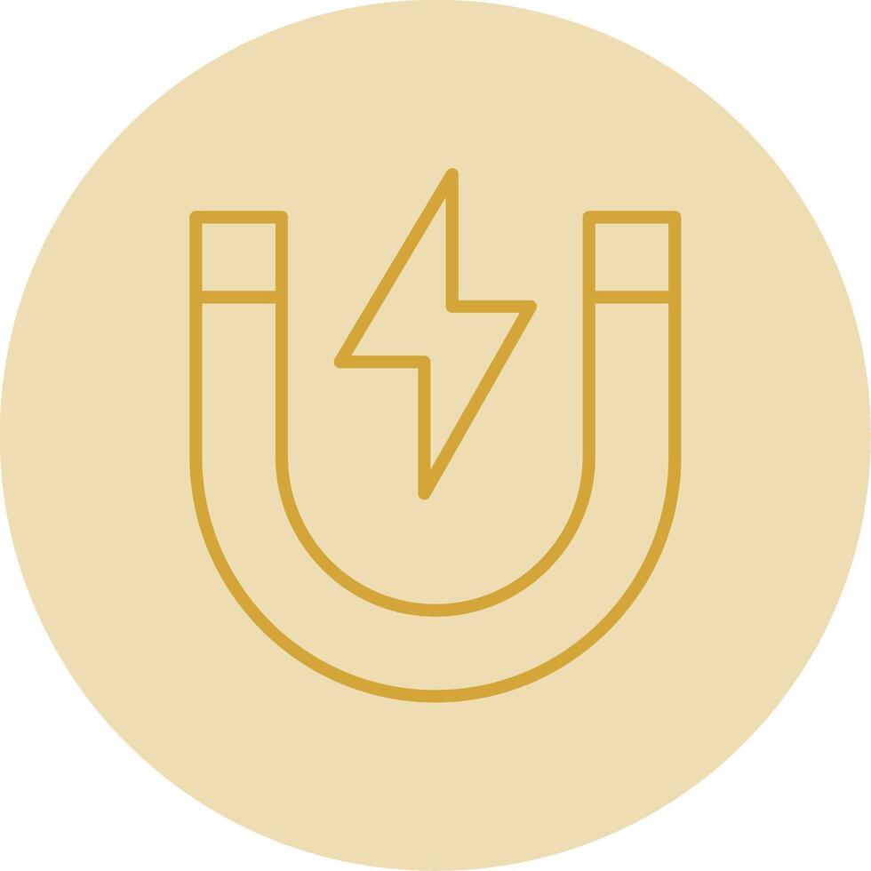 Magnet Line Yellow Circle Icon vector