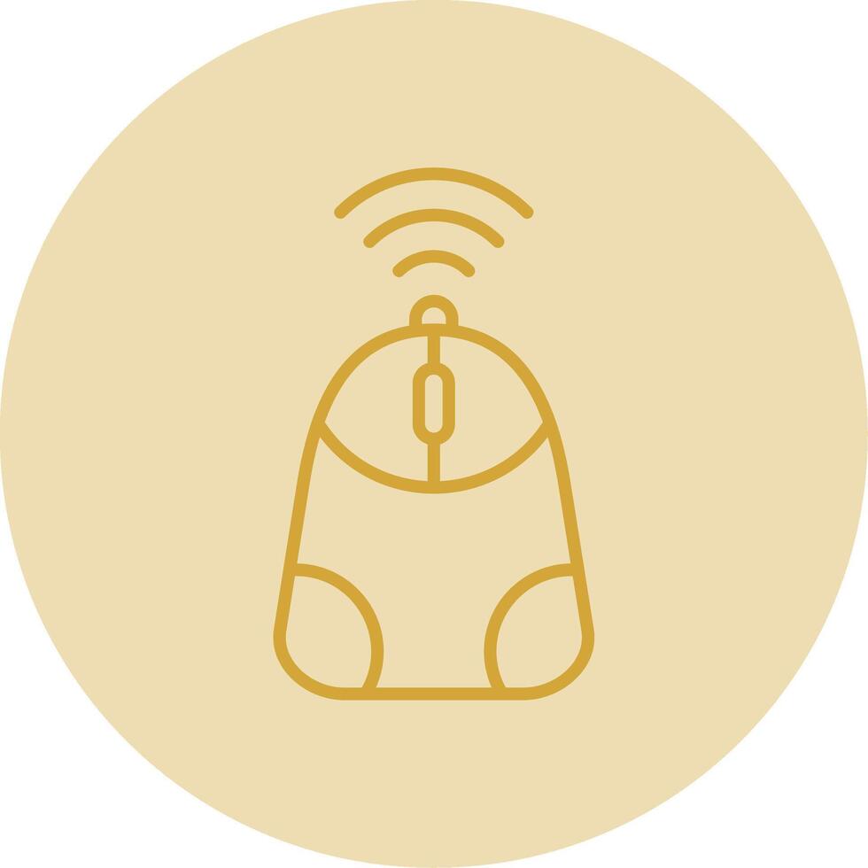 Mouse Line Yellow Circle Icon vector