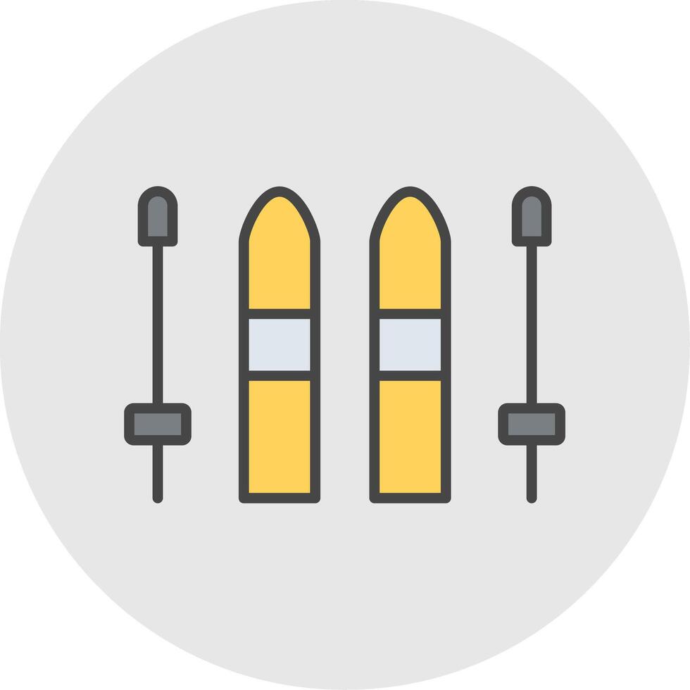Skiing Line Filled Light Icon vector