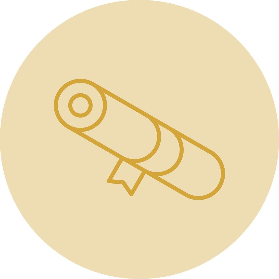 Diploma Line Yellow Circle Icon vector