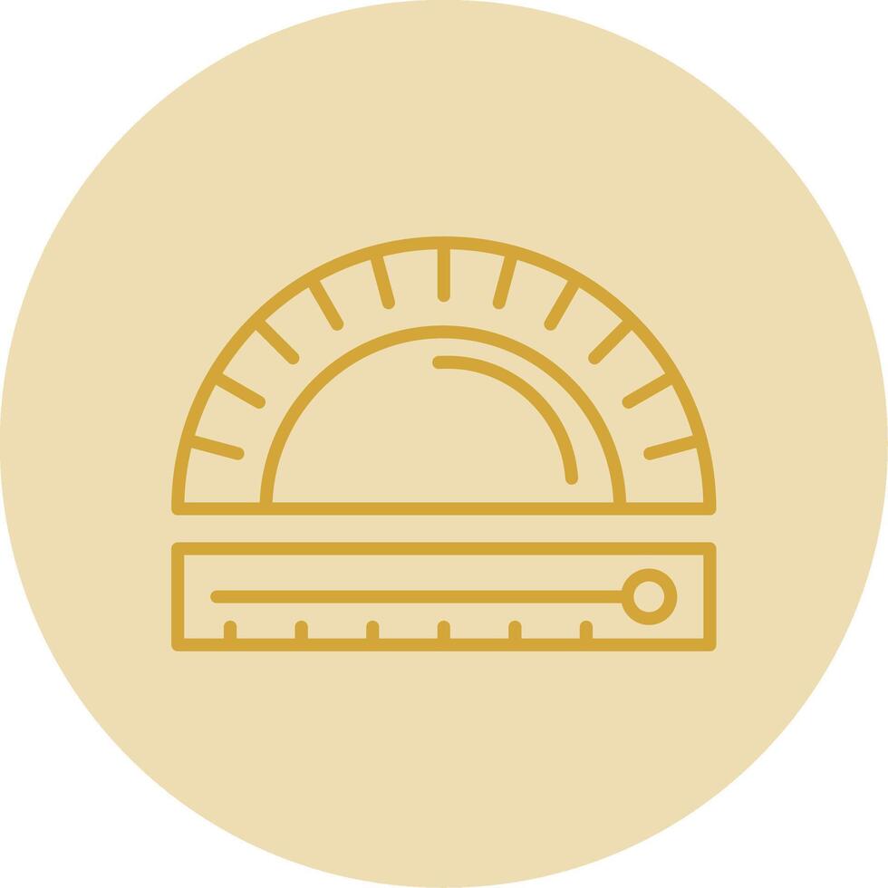 Protractor Line Yellow Circle Icon vector