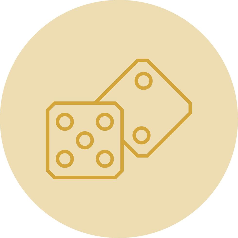 Dice Line Yellow Circle Icon vector