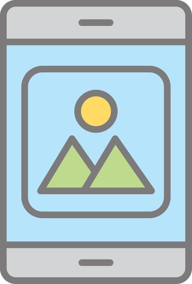 Mobile Application Line Filled Light Icon vector