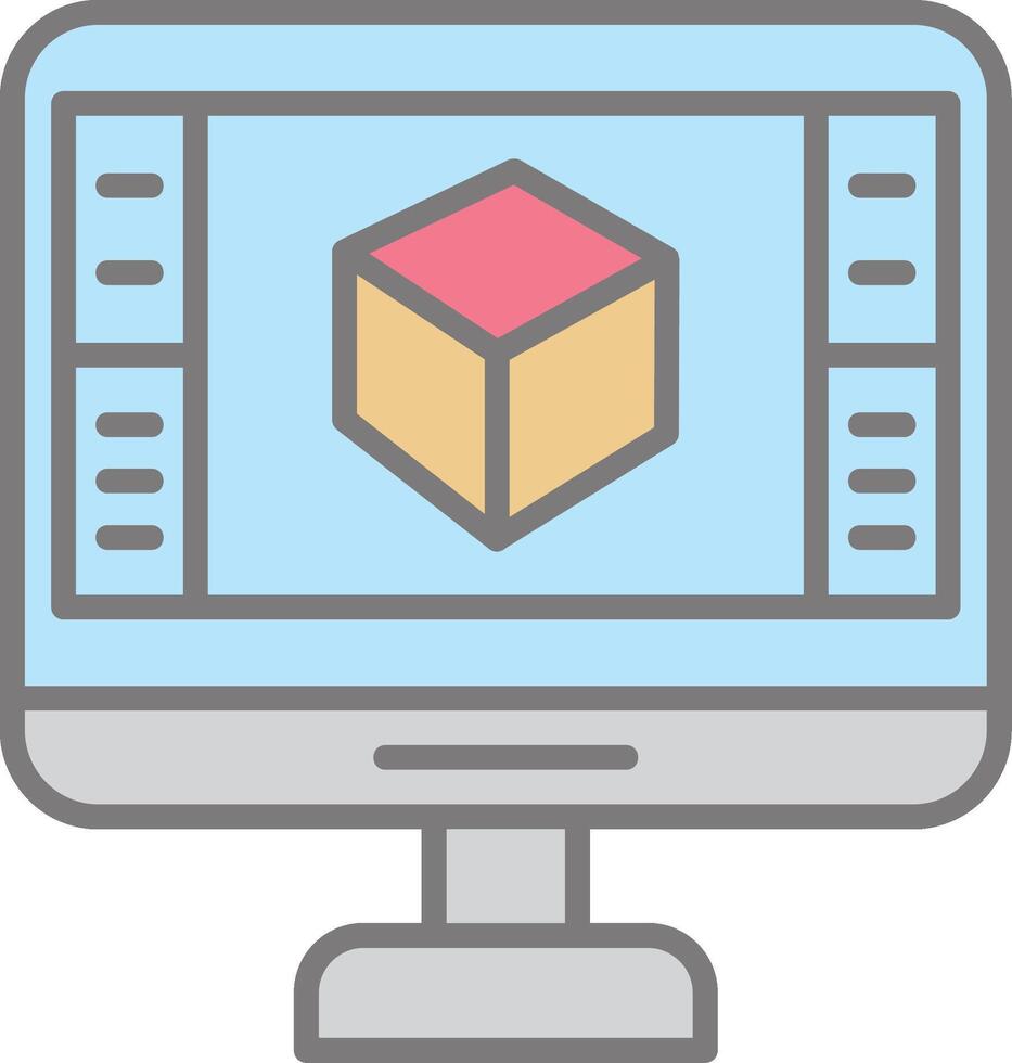 Product Design Line Filled Light Icon vector