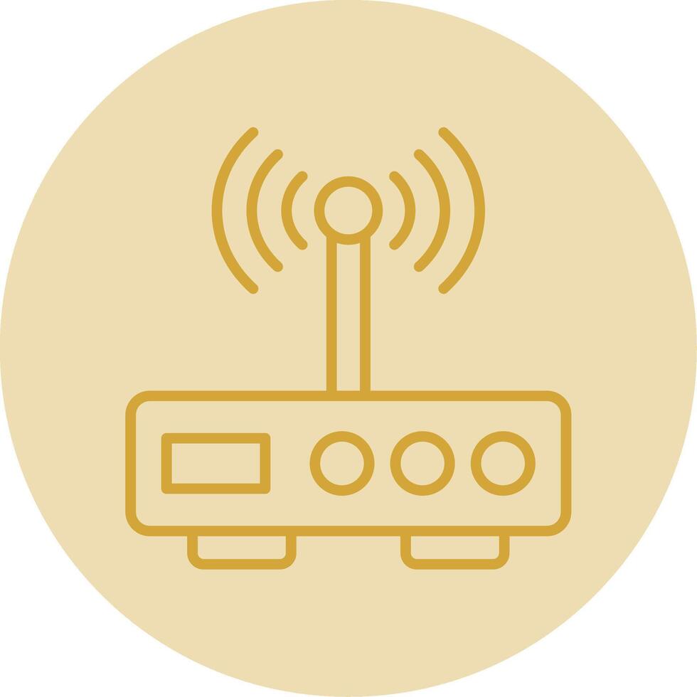 Modem Line Yellow Circle Icon vector