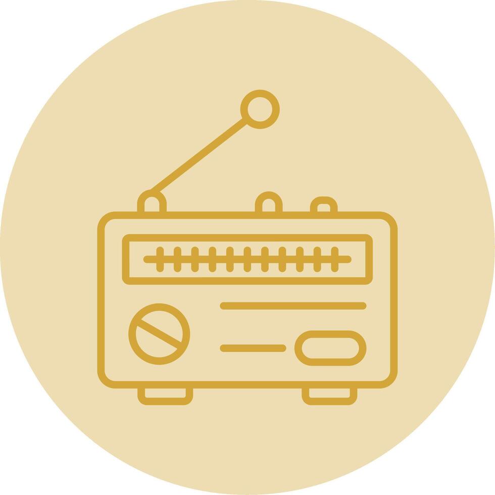 Radio Line Yellow Circle Icon vector