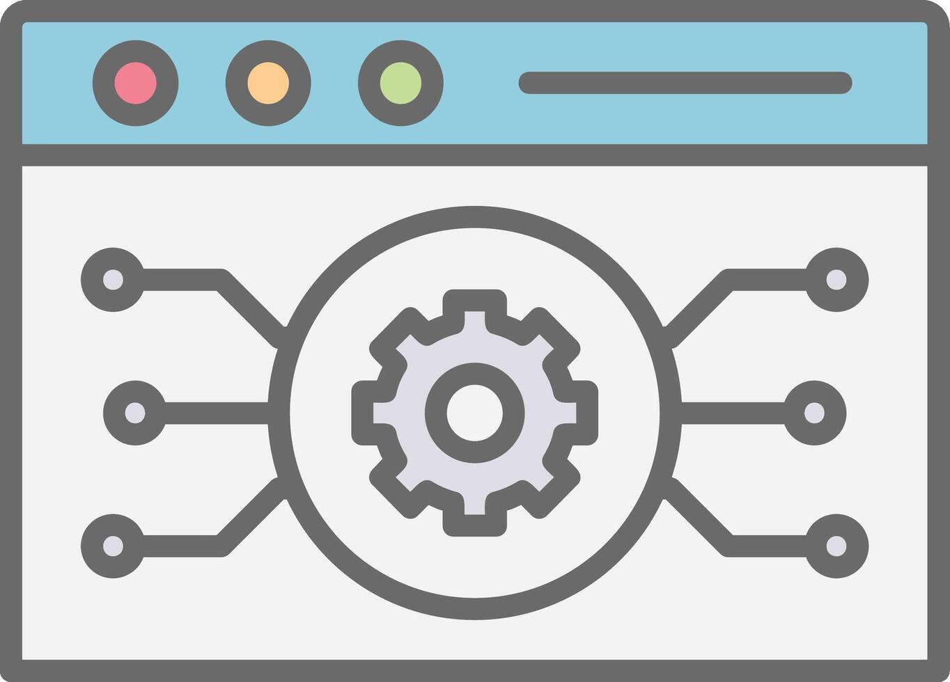 Website Algorithm Line Filled Light Icon vector