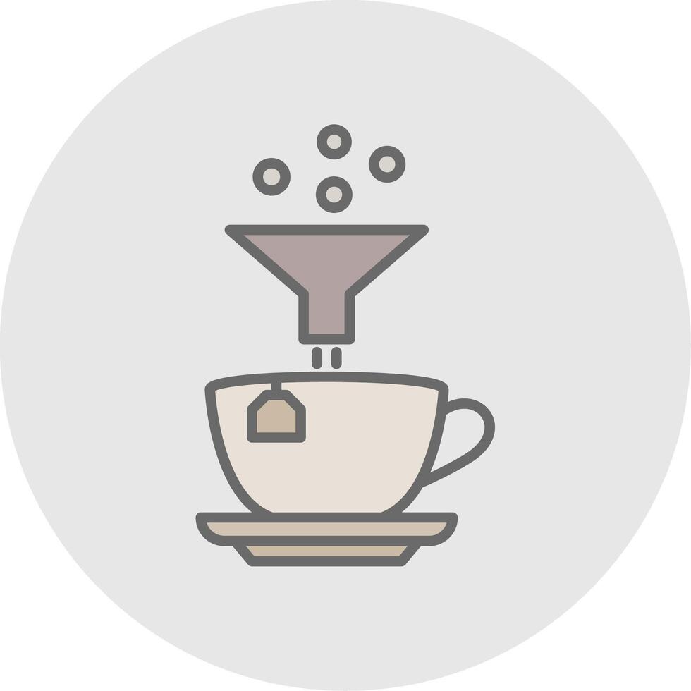 Coffee Filter Line Filled Light Icon vector