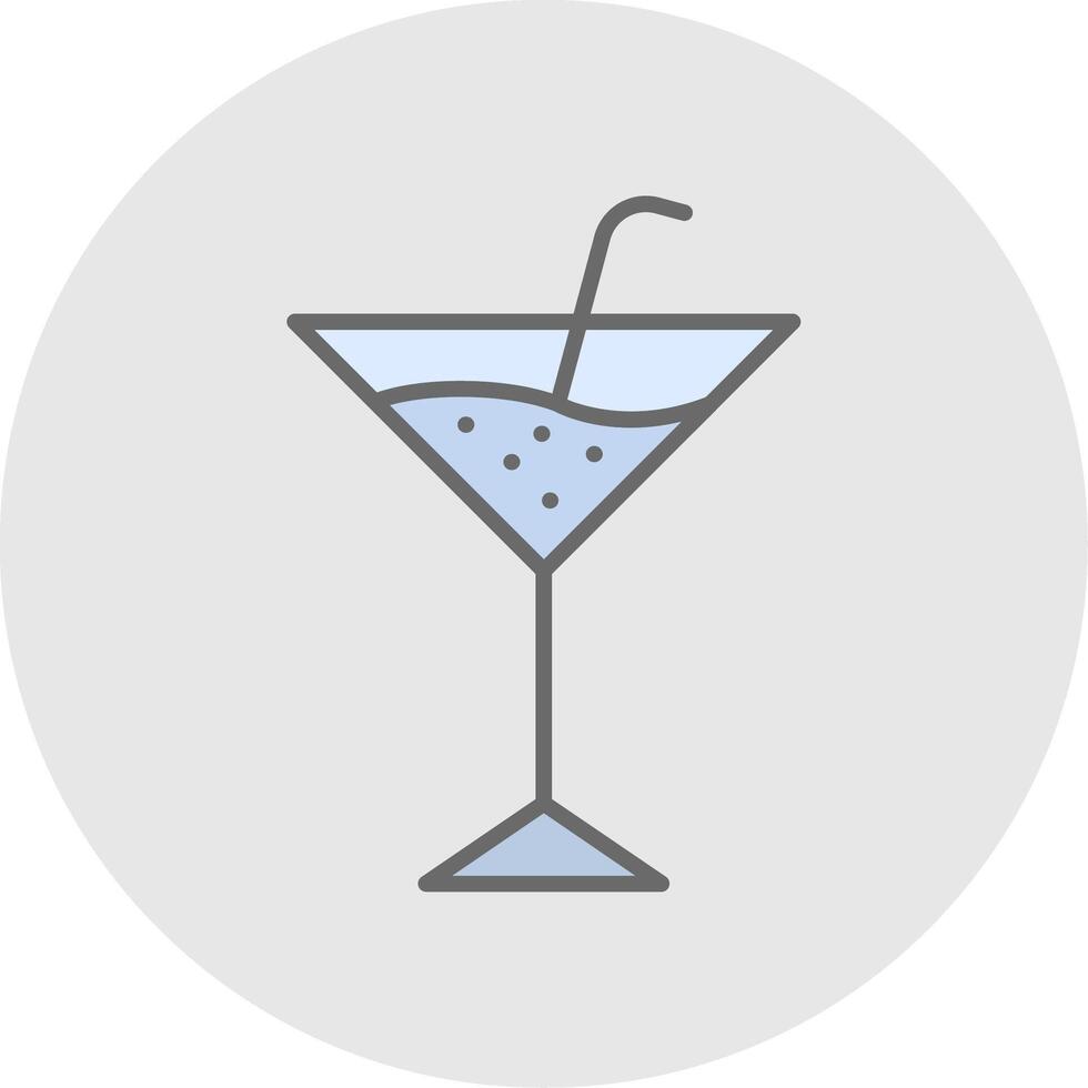 Martini Line Filled Light Icon vector