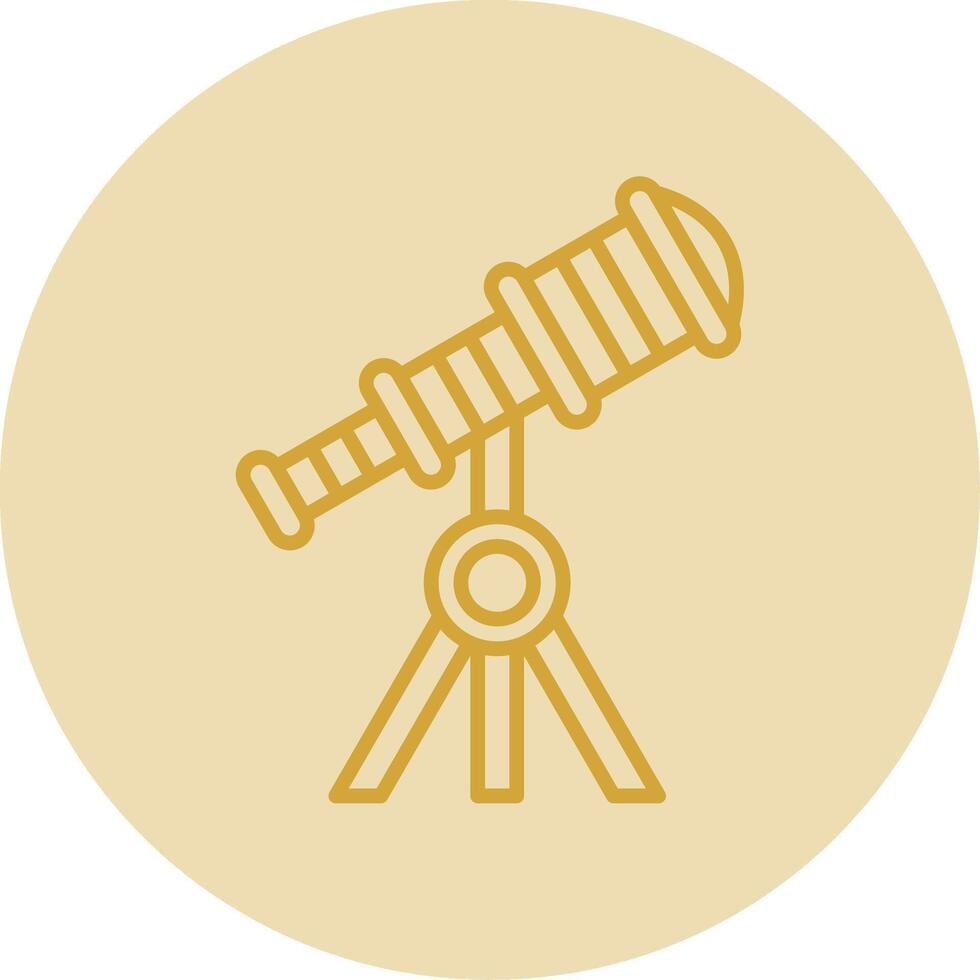 Telescope Line Yellow Circle Icon vector