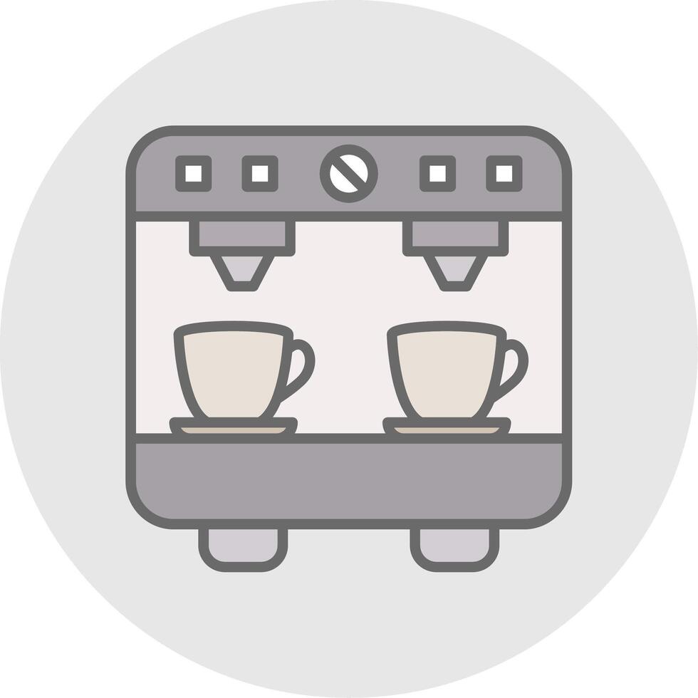 Coffee Machine Line Filled Light Icon vector