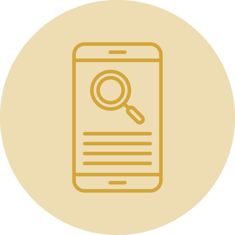 Smartphone Line Yellow Circle Icon vector
