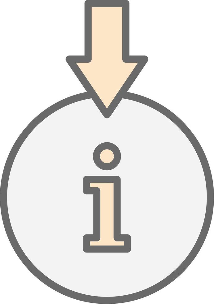 Information Download Line Filled Light Icon vector