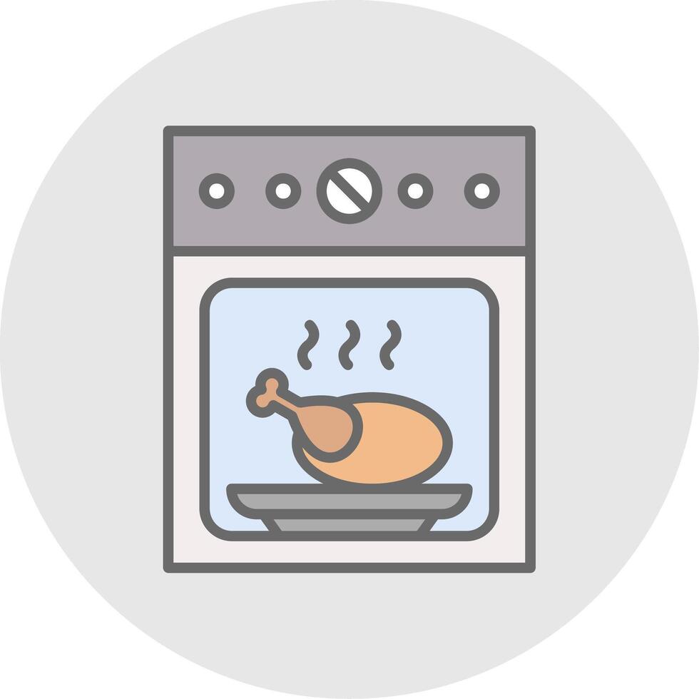 Oven Line Filled Light Icon vector